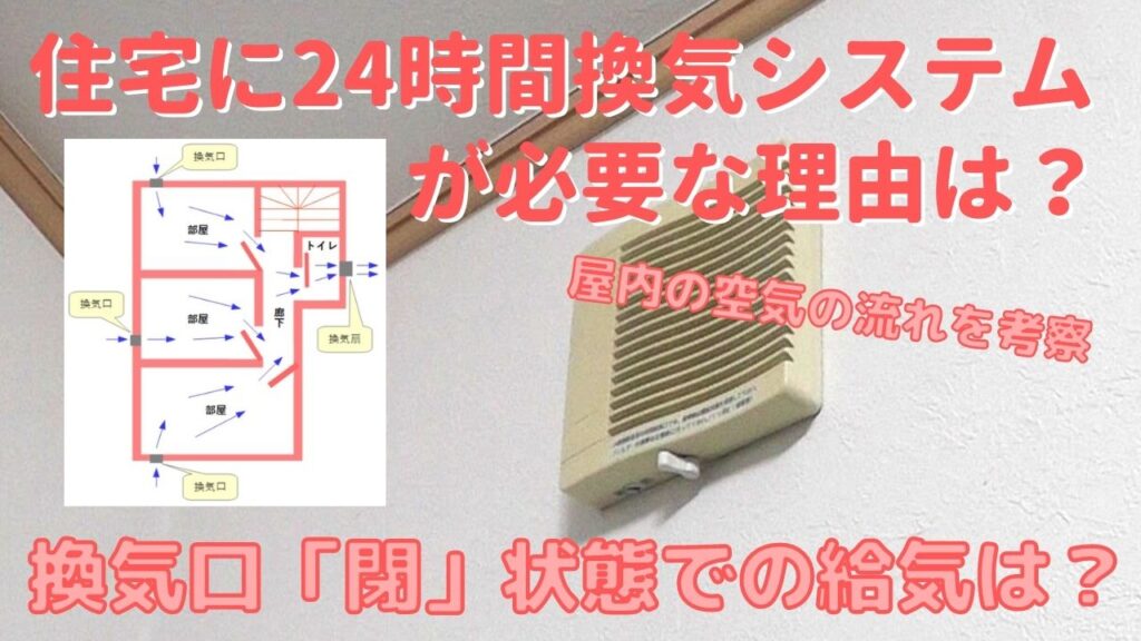【DIY】24時間換気システムの住宅で換気口を閉じた時の給気は？
