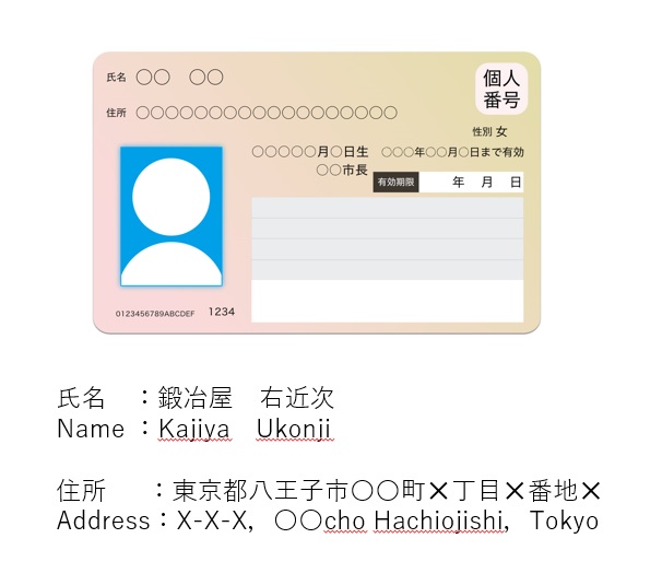 GoogleAdsenseに英語を併記したメモと一緒にマイナンバーカードを登録してみた